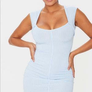 Blue ribbed dress